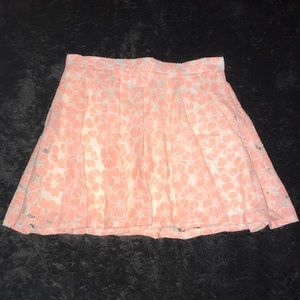 Lace Zip Up Skirt Light Coral Size M